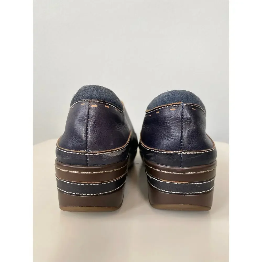 L’Artiste Spring Step Burbank Brown Leather Clogs EU 42 US 10.5-11 Comfort Shoe